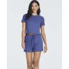 Real Essentials 2 Pack:Women’s Soft Ribbed Knit Crop Top & Short Matching Lounge Set – 4 Piece Summer Sweatsuit(Set 3)