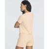 Real Essentials 2 Pack:Women’s Soft Ribbed Knit Crop Top & Short Matching Lounge Set – 4 Piece Summer Sweatsuit(Set 3)
