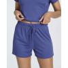 Real Essentials 2 Pack:Women’s Soft Ribbed Knit Crop Top & Short Matching Lounge Set – 4 Piece Summer Sweatsuit(Set 3)