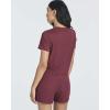 Real Essentials 2 Pack:Women’s Soft Ribbed Knit Crop Top & Short Matching Lounge Set – 4 Piece Summer Sweatsuit(Set 4)