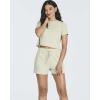 Real Essentials 2 Pack:Women’s Soft Ribbed Knit Crop Top & Short Matching Lounge Set – 4 Piece Summer Sweatsuit(Set 5)