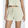 Real Essentials 2 Pack:Women’s Soft Ribbed Knit Crop Top & Short Matching Lounge Set – 4 Piece Summer Sweatsuit(Set 5)