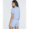 Real Essentials 2 Pack:Women’s Soft Ribbed Knit Crop Top & Short Matching Lounge Set – 4 Piece Summer Sweatsuit(Set 5)