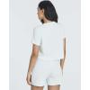 Real Essentials 2 Pack:Women’s Soft Ribbed Knit Crop Top & Short Matching Lounge Set – 4 Piece Summer Sweatsuit(Set 8)