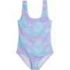 Real Essentials 3 Pack: Girl’s Surf UPF 50+ Printed One Piece Beach Swimsuit – Swimwear for Girls(Set 2)
