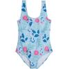 Real Essentials 3 Pack: Girl’s Surf UPF 50+ Printed One Piece Beach Swimsuit – Swimwear for Girls(Set 8)