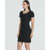 Real Essentials 3 Pack: Women’s Ribbed Mini Dress – Short Sleeve T-Shirt Dress Slim Fit Casual Summer Dress(Solid Black  Solid Chickory Coffee  Solid Soft Pink)