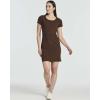 Real Essentials 3 Pack: Women’s Ribbed Mini Dress – Short Sleeve T-Shirt Dress Slim Fit Casual Summer Dress(Solid Black  Solid Chickory Coffee  Solid Soft Pink)