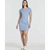 Real Essentials 3 Pack: Women’s Ribbed Mini Dress – Short Sleeve T-Shirt Dress Slim Fit Casual Summer Dress(Solid Black  Solid Iced Coffee  Solid Lichen Blue)