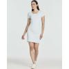 Real Essentials 3 Pack: Women’s Ribbed Mini Dress – Short Sleeve T-Shirt Dress Slim Fit Casual Summer Dress(Solid Black  Solid Martini Olive  Solid Blue Glow)