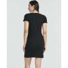 Real Essentials 3 Pack: Women’s Ribbed Mini Dress – Short Sleeve T-Shirt Dress Slim Fit Casual Summer Dress(Solid Black  Solid Polar Night  Solid Almost Apricot)