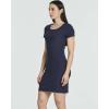 Real Essentials 3 Pack: Women’s Ribbed Mini Dress – Short Sleeve T-Shirt Dress Slim Fit Casual Summer Dress(Solid Black  Solid Polar Night  Solid Almost Apricot)