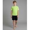 Real Essentials 4 Pack: Boys’ Rash Guard Short Sleeve Swim Shirt UV Sun Protection Fishing & Swimwear Tops for Kids(Short Sleeve Set 3)