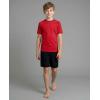 Real Essentials 4 Pack: Boys’ Rash Guard Short Sleeve Swim Shirt UV Sun Protection Fishing & Swimwear Tops for Kids(Short Sleeve Set 4)