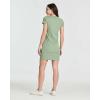 Real Essentials 3 Pack: Women’s Ribbed Knit Short-Sleeve V-Neck Swing T-Shirt Casual Dress (Available in Plus)(Set 1)