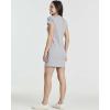 Real Essentials 3 Pack: Women’s Ribbed Knit Short-Sleeve V-Neck Swing T-Shirt Casual Dress (Available in Plus)(Set 2)