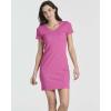 Real Essentials 3 Pack: Women’s Ribbed Knit Short-Sleeve V-Neck Swing T-Shirt Casual Dress (Available in Plus)(Set 2)