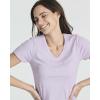 Real Essentials 3 Pack: Women’s Ribbed Knit Short-Sleeve V-Neck Swing T-Shirt Casual Dress (Available in Plus)(Set 3)