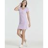 Real Essentials 3 Pack: Women’s Ribbed Knit Short-Sleeve V-Neck Swing T-Shirt Casual Dress (Available in Plus)(Set 3)