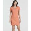 Real Essentials 3 Pack: Women’s Ribbed Knit Short-Sleeve V-Neck Swing T-Shirt Casual Dress (Available in Plus)(Set 4)