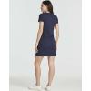 Real Essentials 3 Pack: Women’s Ribbed Knit Short-Sleeve V-Neck Swing T-Shirt Casual Dress (Available in Plus)(Set 5)