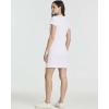 Real Essentials 3 Pack: Women’s Ribbed Knit Short-Sleeve V-Neck Swing T-Shirt Casual Dress (Available in Plus)(Set 8)