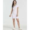 Real Essentials 3 Pack: Women’s Ribbed Knit Short-Sleeve V-Neck Swing T-Shirt Casual Dress (Available in Plus)(Set 8)