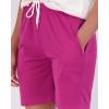Real Essentials 4 Pack: Women’s 7″ Mesh Bermuda Athletic Shorts – Quick Dry Workout Running Pockets (Available in Plus Size)(Set 9)