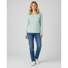 Real Essentials 4 Pack: Women’s Cotton Long Sleeve V-Neck T-Shirts – Soft Casual Lounge Tee Tops (Available in Plus)(Set 7)