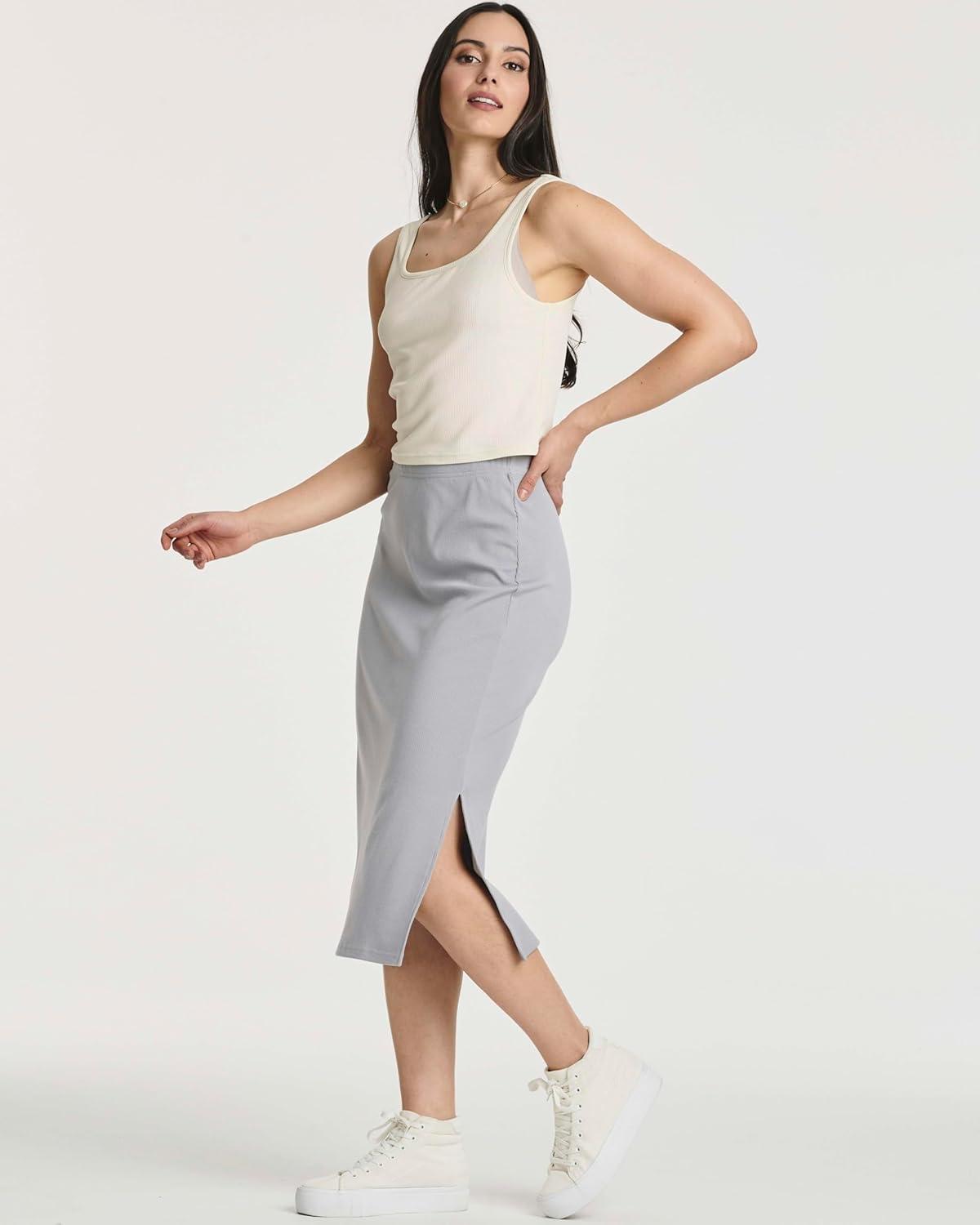 image3Pack Ribbed Knit Midi Skirts for Women by Real EssentialsSet 8
