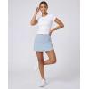 Real Essentials 3 Pack: Women’s 16″ Curved Hem Golf Skort with Zip Pockets – Ladies Athletic Tennis Pickleball Workout Skirts(Set 8)