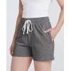 Real Essentials 3 Pack: Women’s Cotton French Terry Shorts Pockets – Casual Athletic Lounge (Available in Plus)(Set 9)