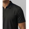 Real Essentials 3 Pack: Men’s Polo Shirts Zipper Short Sleeve Dry Fit Quarter Zip Golf Athletic Workout Gym Collared(Solid Black  Solid Black  Solid Black)