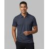 Real Essentials 3 Pack: Men’s Polo Shirts Zipper Short Sleeve Dry Fit Quarter Zip Golf Athletic Workout Gym Collared(Solid Black  Solid Navy Blazer  Solid Quiet Shade)