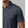 Real Essentials 3 Pack: Men’s Polo Shirts Zipper Short Sleeve Dry Fit Quarter Zip Golf Athletic Workout Gym Collared(Solid Black  Solid Navy Blazer  Solid Quiet Shade)