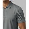 Real Essentials 3 Pack: Men’s Polo Shirts Zipper Short Sleeve Dry Fit Quarter Zip Golf Athletic Workout Gym Collared(Solid Black  Solid Quiet Shade  Solid Ultimate Grey)