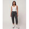 Real Essentials 3 Pack: Women’s Fleece Capri Joggers Athletic Lounge Gym Running Sweatpants with Pockets (Available in Plus)(Solid Black  Charcoal Heather  Grey Heather)