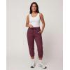 Real Essentials 3 Pack: Women’s Fleece Capri Joggers Athletic Lounge Gym Running Sweatpants with Pockets (Available in Plus)(Solid Black  Solid Burgundy  Grey Heather)