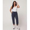 Real Essentials 3 Pack: Women’s Fleece Capri Joggers Athletic Lounge Gym Running Sweatpants with Pockets (Available in Plus)(Solid Black  Solid Navy Blazer  Charcoal Heather)