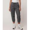 Real Essentials 3 Pack: Women’s Fleece Capri Joggers Athletic Lounge Gym Running Sweatpants with Pockets (Available in Plus)(Solid Black  Solid Navy Blazer  Charcoal Heather)