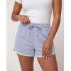 Real Essentials 3 Pack: Women’s Fleece Shorts Athletic Workout Running Gym Yoga Sweat Lounge with Pockets Comfy Cotton(Solid Black  Solid Ballad Blue  Solid Pale Lilac)