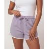 Real Essentials 3 Pack: Women’s Fleece Shorts Athletic Workout Running Gym Yoga Sweat Lounge with Pockets Comfy Cotton(Solid Black  Solid Iceberg Green  Solid Orchid Petal)