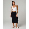 Real Essentials 3 Pack: Womens Soft Midi Skirt – High Waisted Pencil Work Office Business Casual Skirts with Back Slit Plus(Set 10)