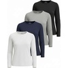 Real Essentials 4 Pack: Women’s UPF 50+ Quick Dry Fit Sun Shirts Long Sleeve UV SPF Hiking Top Outdoor (Available in Plus)(Set 15)