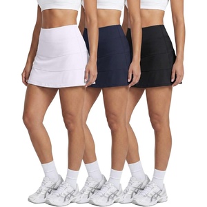 Real Essentials 3 Pack:Women’s 14″ Pleated Tennis Skorts Golf Skirt High Waisted Athletic Running Casual Shorts with Pockets(Set 10)