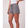 Real Essentials 3 Pack: Women’s Cotton Ribbed Lounge Shorts Sleep Casual Comfy Elastic Waist Drawstring Womens PJ Bottoms(Solid Black  Solid Quiet Shade  Grey Heather  Solid Bright White)