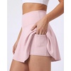 Real Essentials 4 Pack: Women’s Skater Pleated Tennis Skort – Skirt with Shorts Pockets Athletic Golf Workout (Plus)(Set 12)