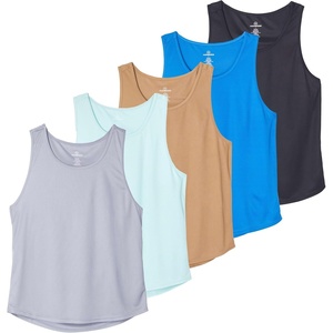 5 Pack Men’s Mesh Muscle Tank Top Sleeveless Shirt Athletic Workout Gym | Available in Big & Tall, Bodybuilding, Active, Training, Lifting, Exercise, Running, Cooling, Moisture Wicking, Quick Dry(Set 5)