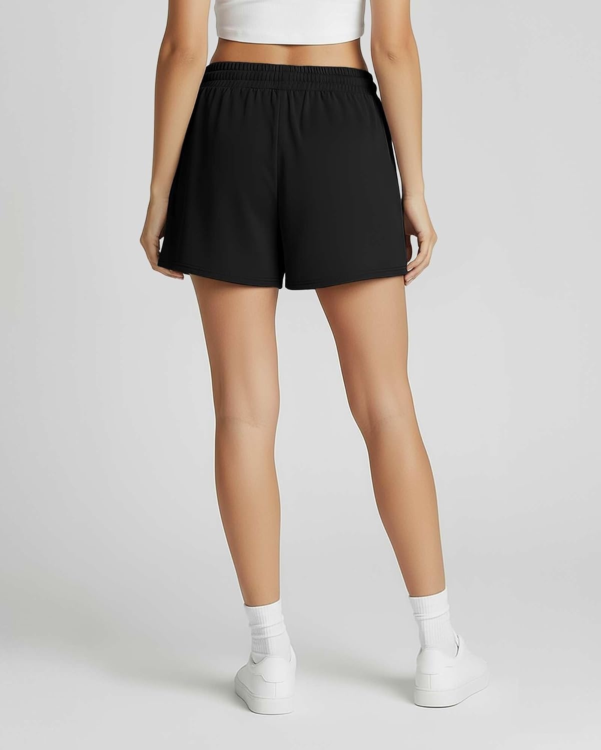 image:image3 Pack Womens Lounge Shorts Athletic Running Workout Gym Hiking Pockets Available In Plus Size Stretchy Comfy High Waisted Drawstring Sweat Casual Summer Beach Pajama Sleep ExerciseSet 17