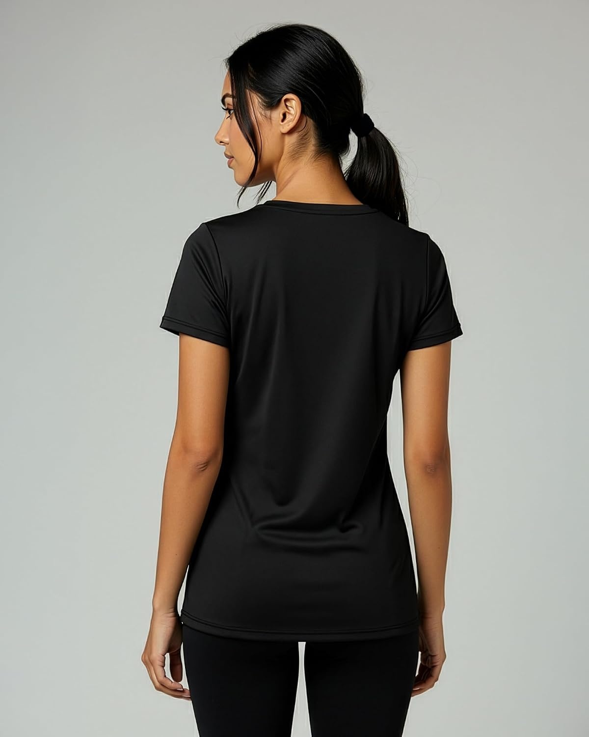 image:imageReal Essentials 5 Pack Womens DryFit Short Sleeve V Neck T Shirt Workout Fitness Yoga Top Tee Available in Plus Size Available In Plus Size Short Sleeve Moisture Wicking Stretch Activewear Running Hiking Tennis Pickleball Sports ExerciseSet 19
